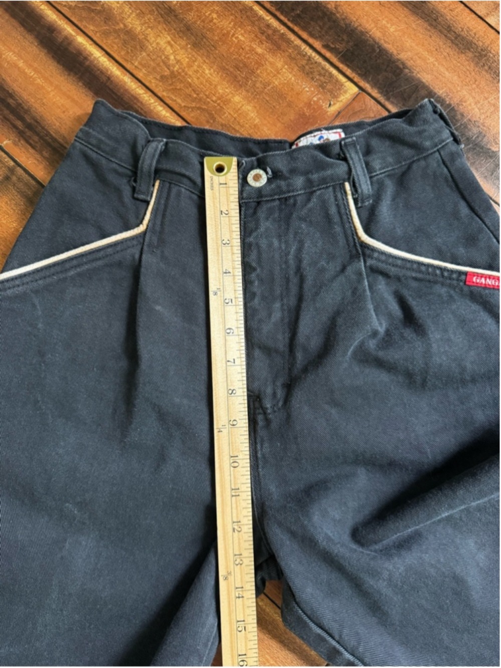 Vintage Black Tapered High Rise Pants Minimalist Workwear - Picture 10 of 13